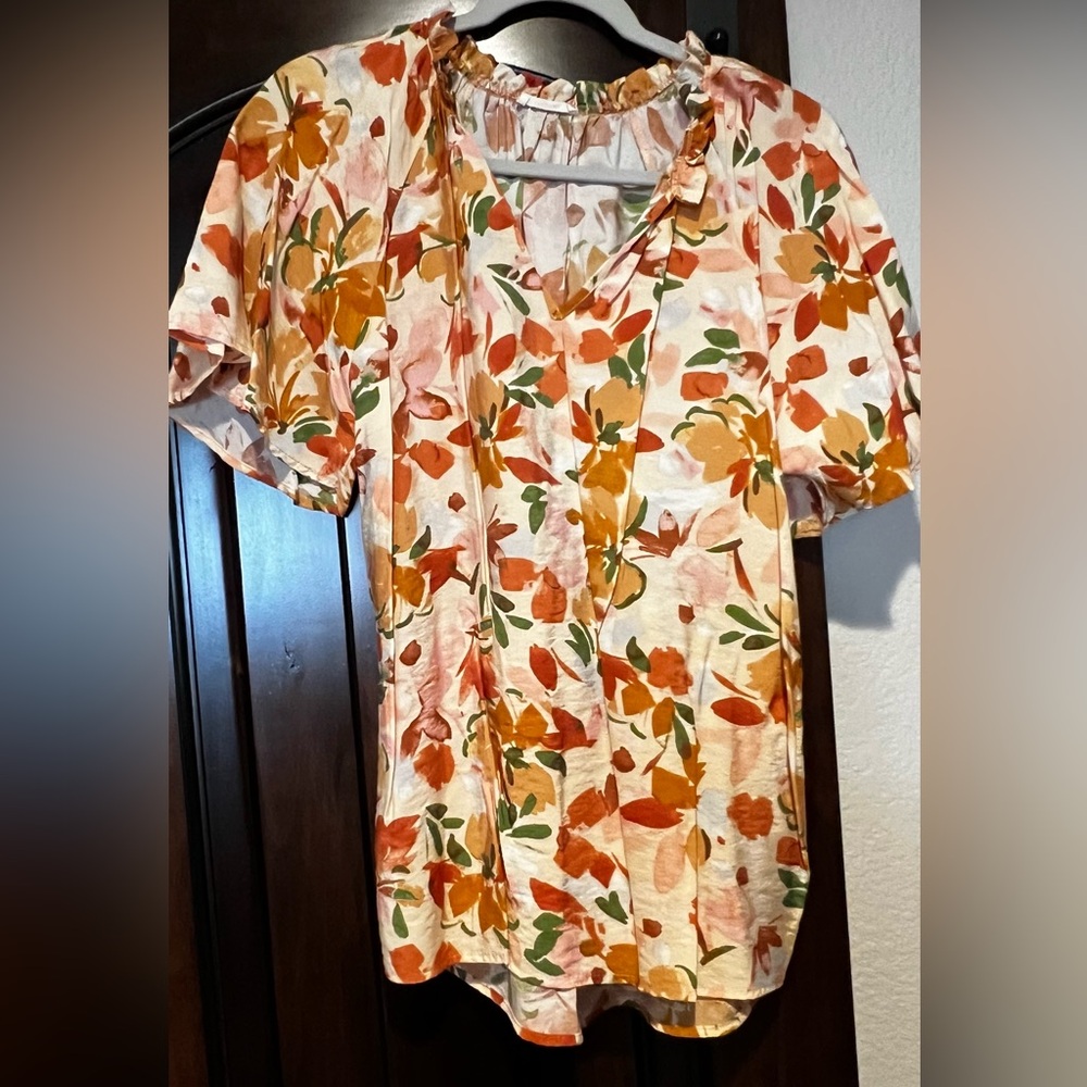 Vibrant Floral Women's Blouse